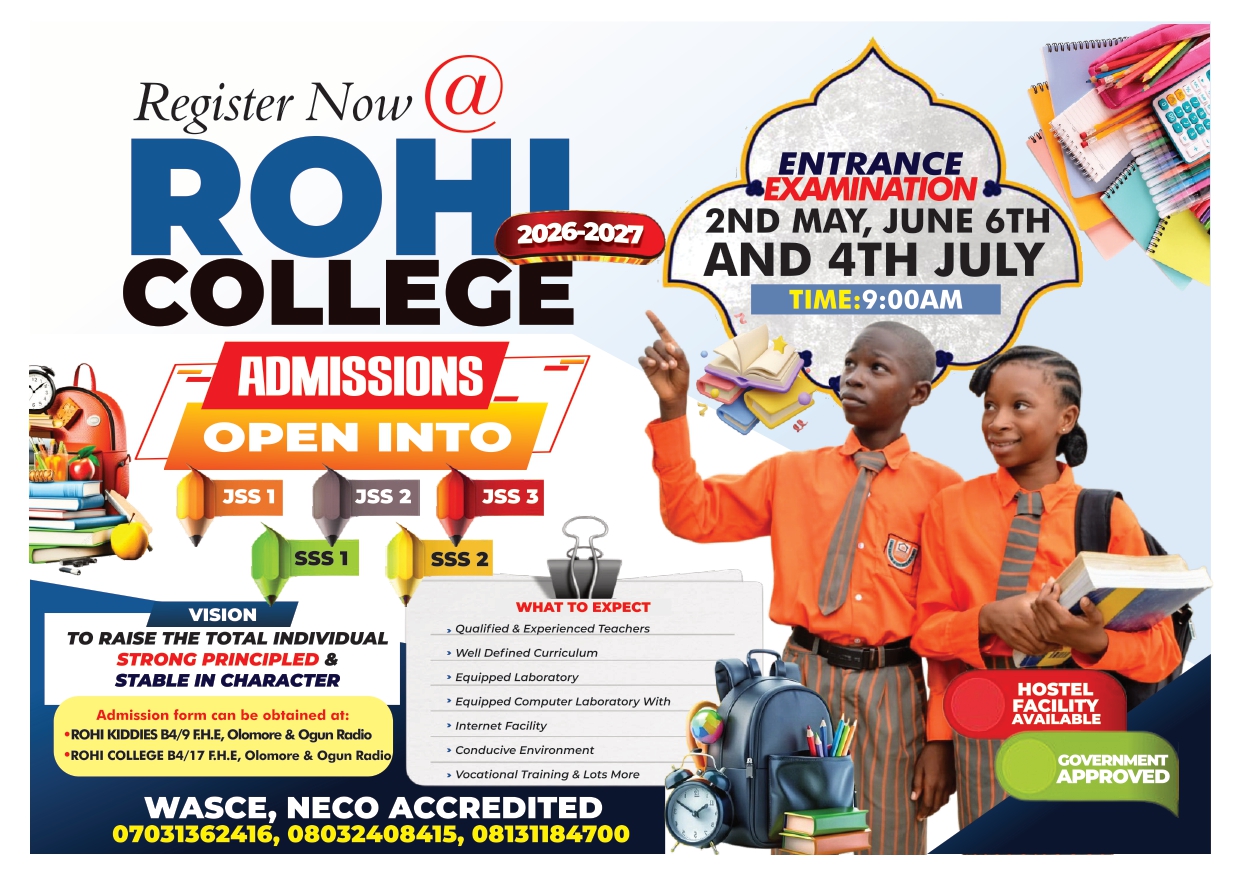 🎓 Rohi College Admissions Now Open for 2026/2027 Session